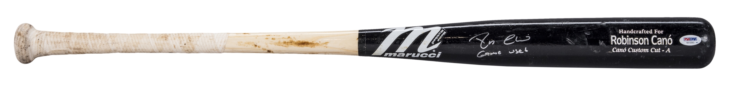 2012 Robinson Cano Game Used and Signed Marucci Cano CC-A Model Bat (PSA/DNA GU 7.5) 
